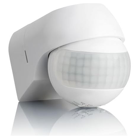 Détecteur de Mouvement Extérieur IP44, Montage en Saillie, programmable, Capteur Infrarouge, Portée 12m/ 180°, LED adapté, orientable, Max. 800W/400W (1/5)