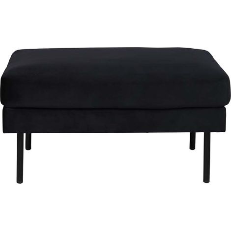 Zoom pouf velours noir. (1/5)