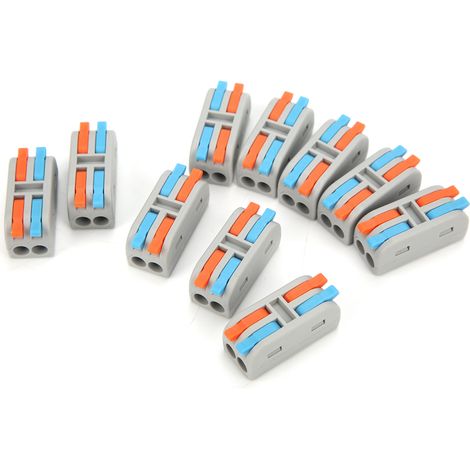 Conector eléctrico sin soldadura, ignífugo, de 2 entradas y 2 salidas, 32 A y 250 V, para cableado de edificios. (1/5)