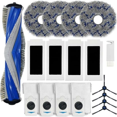 Pièces de rechange pour aspirateur robot T30S Combo : brosses principales, filtres HEPA, lingettes de nettoyage, sacs à poussière (1/5)