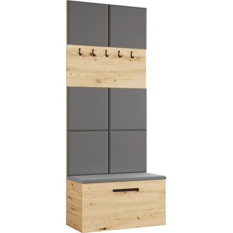 AX LIVING Garderoben Haken Rosanno I 80,6 cm Breite Eiche Artisan JS90