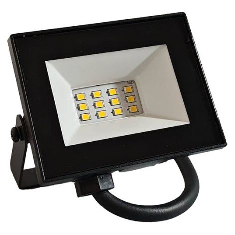 Projecteur LED 10W 4000K 900lm noir IP65 plat Ecolight