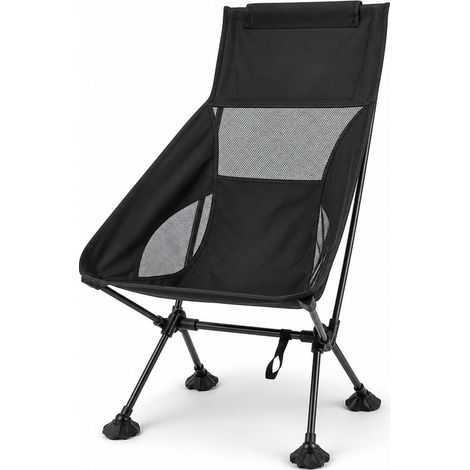 Chaise pliante extérieure respirante type lune noir grand format (1/5)