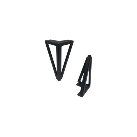 4 paquetes de patas para muebles, metal, patas negras para muebles de 15 cm (15 cm, negro) - Crezuo