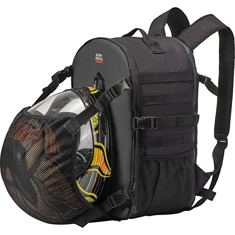 Sac à dos moto 35L avec filet porte-casque rétractable, imperméable (1/5)