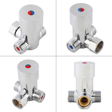 Robinet Automatique avec Mitigeur Thermostatique G1/2 pour Contrôle Température Eau Chaude/Froide (1/5)
