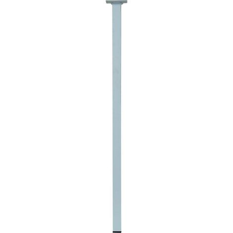 Hettich – Pied de table carré fixe – Acier époxy blanc – Hauteur 80 cm – Charge 50 kg – Fixation à visser par platine 60x60 mm (1/2)