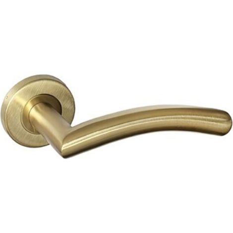 Paire de Poignées de porte Vague PVD OR sur Rosaces Rondes " Valentino " Inox 304 KLOSE besser Sans rosaces de fonction