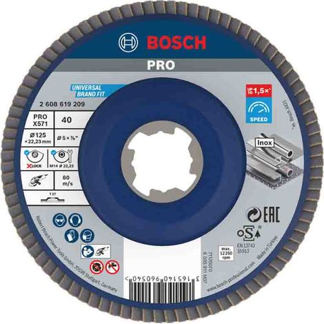 BOSCH  DISCO LAMINAS 125 X571 G40 X-LOCK TAMAÑO DEL GRANO 40