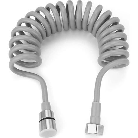 3M Flexible de Douche Télescopique, Tuyau de Ressort de Salle de Bain, Tuyau Spiralé avec Raccord en acier Inoxydable, pour Pistolet de Douchette de Bain (1/5)