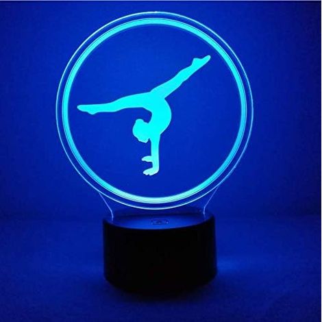 MINKUROW Ginnastica Artistica 3d Luce Notturna Interruttore Tattile Alimentato Tramite Usb Telecomando Decorazioni Led Illusione Ottica Lampada 3d 7/16 Colori Che Cambiano Natale Compleanno Bambino (1/5)