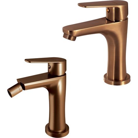 Set miscelatori lavabo e bidet oro rosa Como di Gedy (1/5)