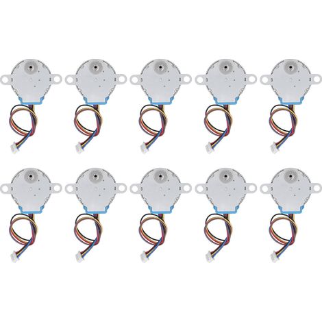 Lot de 10 moteurs pas à pas, longueur de câble 10 cm, grande torsion, petit moteur pas à pas pour ventilateur de circulation, climatiseur, 5 V CC