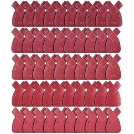 50 Schleifblätter, 10 Körnungen (40/60/80/120/240), Schleifpapier, Schleifdreiecke, passend für Black & Decker Exzenterschleifer (1/5)