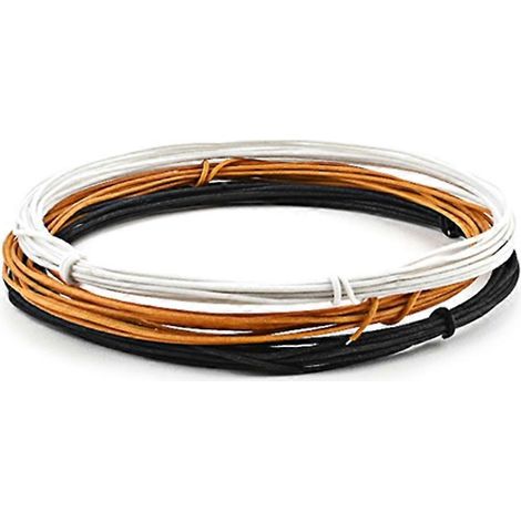 Câble de guitare multibrins gainé de tissu, 22 AWG, 3 m (10 pi) (noir/blanc/jaune), 3 m (10 pi), à connexion rapide. (1/5)