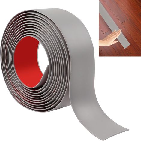 Bande de transition de seuil de sol stratifié 400cm × 5cm, bande de sol en vinyle autocollante, bordure de transition de bord de carrelage ou de moquette(gris) (1/5)