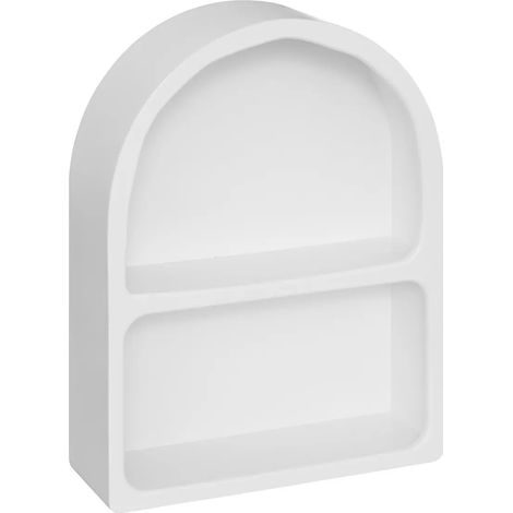 Étagère murale en bois coloris blanc - Longueur 35 x Profondeur 12 x Hauteur 45 cm (1/2)