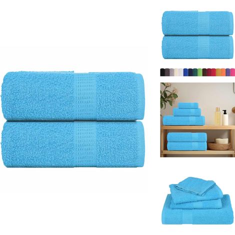 Serviettes d'invité 2 pcs turquoise 30x50cm 360 g/m² 100% coton - Serviette D'invité - Serviettes D'invité - Serviette - Serviette De Bain (1/5)