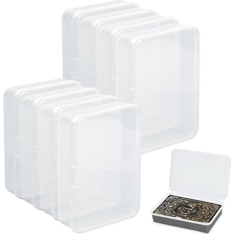 8pcs Playing Card Storage Boxes, Clear Plastic Boxes, Empty Cases for Beads, Jewelry, Crafts, 10.5x7.6x2.5cm (1/5)
