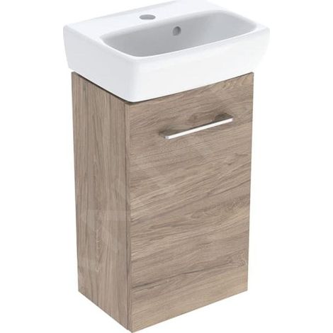 Geberit Selnova Square - Meuble avec lave-mains, 36 x 65 x 25 cm, 1 porte, G/D, noix de hickory 502.744.00.1 (1/2)