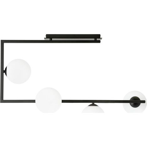 Lampadario a sospensione SOMA 4 luci nero/opal Emibig 1291/4 (1/5)