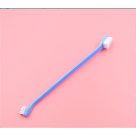 Brosse À Dents Pour Chien - Double Tête Avec Manche Long - Angle Adapté Pour Nettoyage Dentaire - Pour Chiens Et Chats De Toutes Tailles - Lot De 2 (1/5)