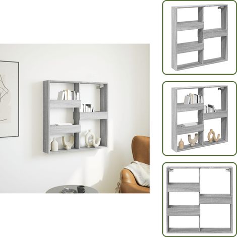 Wandschrank Grau Sonoma 80x15x80 cm Holzwerkstoff - Wandschrank - Wandschränke - Hängeschrank - Hängeschränke (1/5)