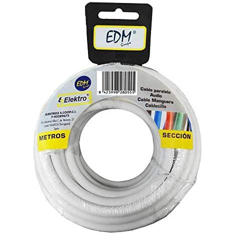 Weißer Flachschlauchaufroller 2x1,5mm 20m (Audio)