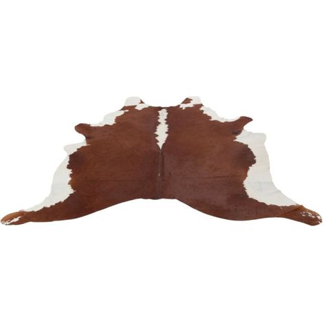 Tapis Déco en Cuir "Vache" 230x240cm Marron & Blanc (1/2)