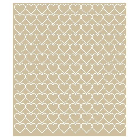 Adesivi a forma di cuore per San Valentino, 2 cm, 130 pezzi, beige opaco