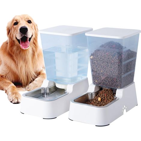 Automatic Dog Food and Water Dispenser 5L Cat Food and Water Dispenser for Medium Large Dogs Cats and Other Pets (1/5)