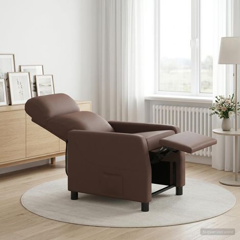 vidaXL Fauteuil inclinable Marron Simili cuir (1/5)
