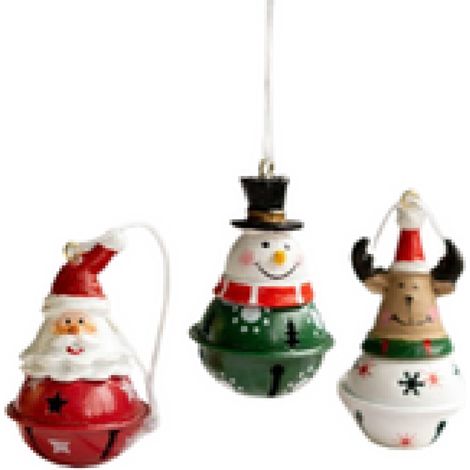Irovami Décorations de Noël en résine (lot de 3) - Bonhomme de neige, renne, Père Noël (1/5)