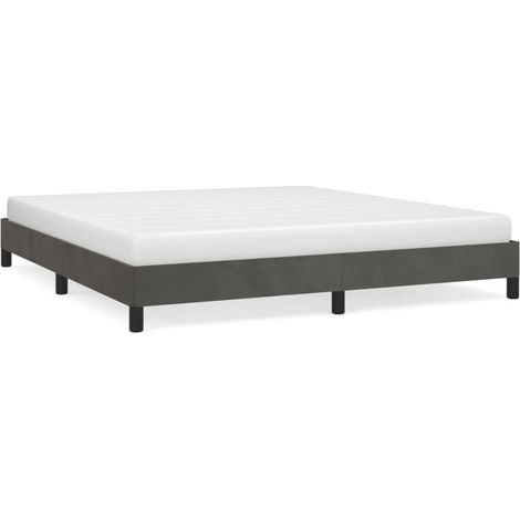 Lit double,Lit adulte,Cadre de lit sans matelas gris foncé 180x200 cm velours CFW1804062 (1/5)