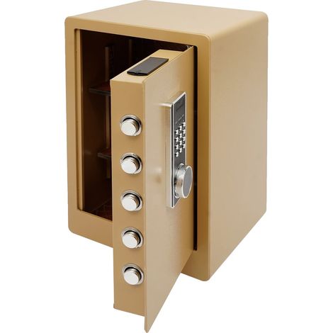 Coffre-fort de bureau, Tôle d'acier laminée à froid, 3 niveaux, Dimensions 38 x 33,8 x 60 cm, Diamètre du trou de serrure 28 mm, Revêtement ignifuge (1/5)