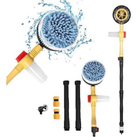 Brosse de Lavage de Voiture, Haute Pression, Rotation à 360°, Brosse Nettoyage Voiture, avec Long Manche, Brosse Lavage Voiture pour Laver La Voiture, Murs, Vitres (1/5)