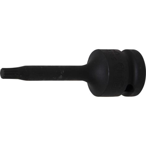 Punta de vaso de impacto longitud 75 mm entrada 12,5 mm (1/2") dentado múltiple interior (para XZN) M6