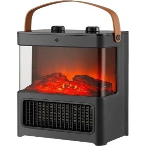 Chauffage électrique, Chauffa électrique Miroir 3D Cheminée Verre Simulation Flamme, Cheminée Électrique Salon Radiateur Couverture Décorative Chauffa Ventilateur(Mechanical) (1/3)