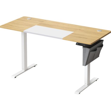 Songmics – Bureau assis debout électrique 60 x 140 cm – Hauteur réglable 72-120 cm – Cadre acier stable – Mémoire 4 hauteurs – Pochette rangement (1/5)