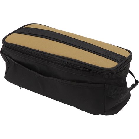 Sac de rangement pour ustensiles de cuisine de camping, sac à outils pour vaisselle de barbecue, sac de voyage portable pour voiture, motif boue noire. (1/5)