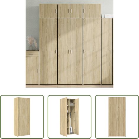 vidaXL Holzwerkstoff -  Highboard Sonoma-Eiche 70x42,5x185 cm Holzwerkstoff (1/5)
