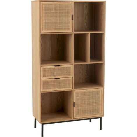 Armoire en bois naturel et métal noir style contemporain - Bois naturel et métal noir (1/5)
