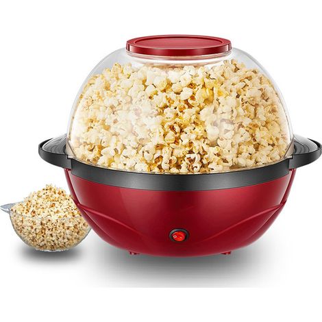 Macchina per popcorn, 3,6 l, per la casa, macchina elettrica per popcorn con zucchero e olio, rivestimento antiaderente, silenziosa e veloce, grande coperchio come ciotola da portata. (1/3)
