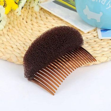 Pince Cheveux - Peigne À Cheveux Auto-Serrant Duveteux - Pour Chignon Banane Et Coiffures Elegantes - Marron - 2 Pièces (1/5)