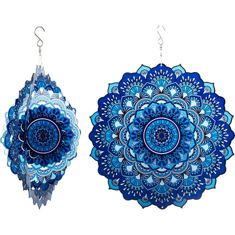 Ombrelle décorative mandala 3D 12'' pour jardin ou intérieur
