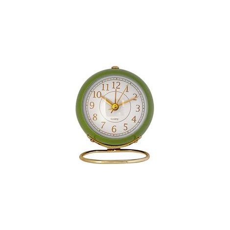 Réveil analogique, petite horloge de table silencieuse, réveil rétro classique sans tic-tac. (vert) (1/5)