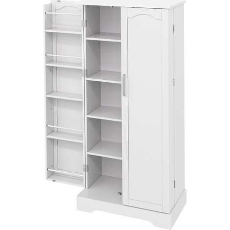 Küchenschrank weiß 60x35x128 cm mit LED-Sensor, verstellbaren Böden und 2 Türen (1/5)