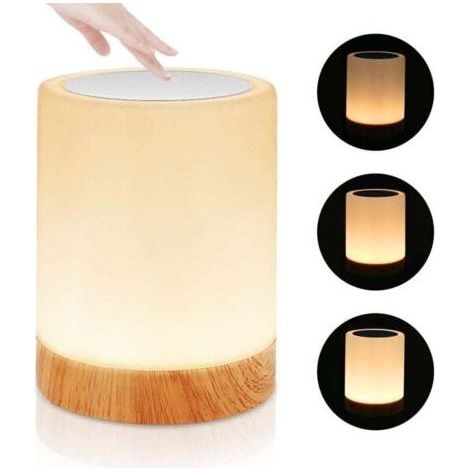 Bedside Lamp, LED Children's Night Light with Touch Control USB Rechargeable and Color Changing RGB Dimmable Table Lamp Bedside Lamps for Bedroom and Living Room - Warm White-Fei Yu (1/4)