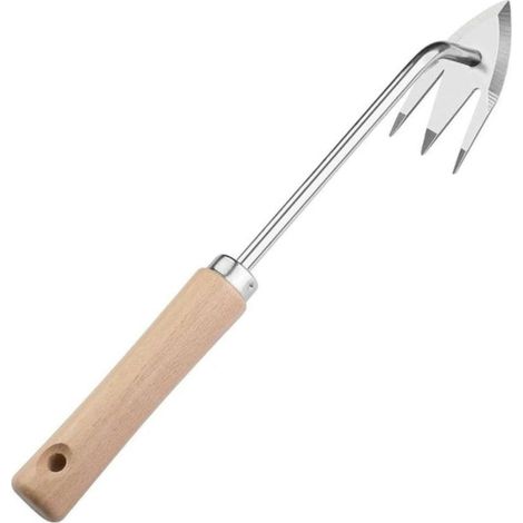 Désherbeur Manuel Outil de Jardinage Extérieur Manche Ergonomique Résistant à 3 Dents pour Jardin Potager Fleurs Ferme et Extérieur (1/5)