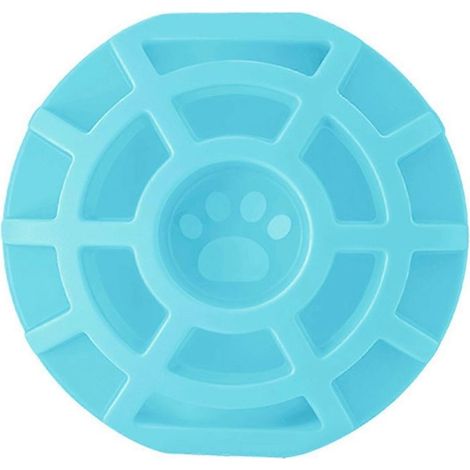 Silicone balle Pet jouet – résistant aux morsures Grid Texture – pour chiot macher nettoyage des dents – Bleu (1/5)